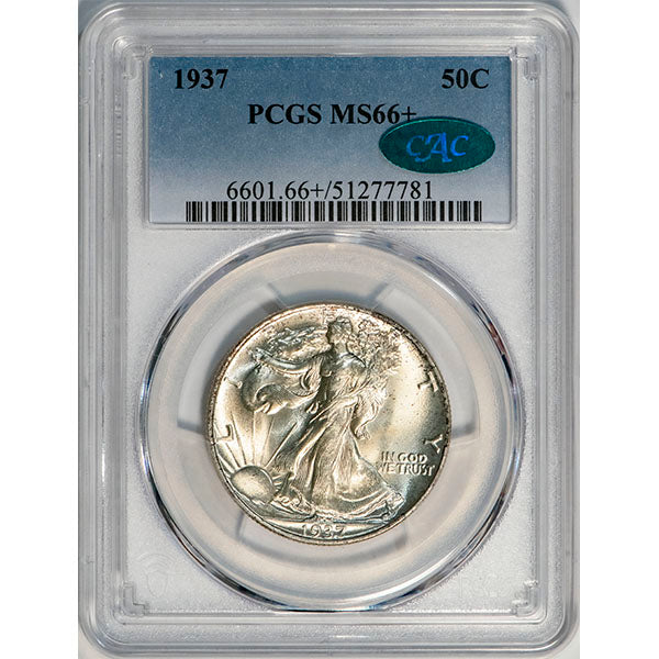 (6601) 1937 50C PCGS MS66+ CAC Walker slab