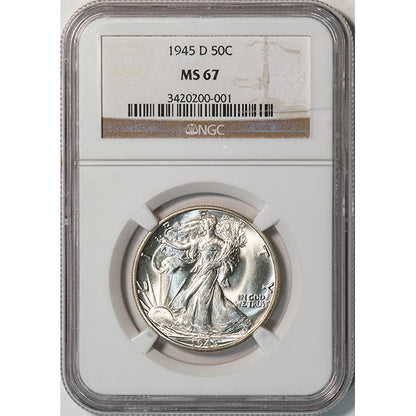 (6628) 1945-D 50C NGC MS67 Walker slab