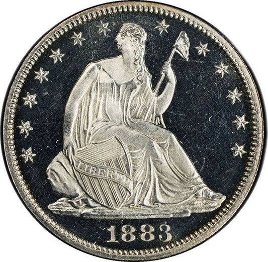 (6400) 1883 50C PCGS PR66DCAM CAC Seated Half obverse