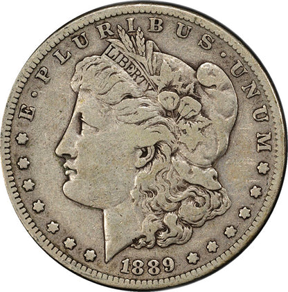 (7190) 1889-CC $1 PCGS F15 CAC Morgan obverse