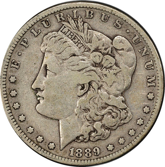 (7190) 1889-CC $1 PCGS F15 CAC Morgan obverse