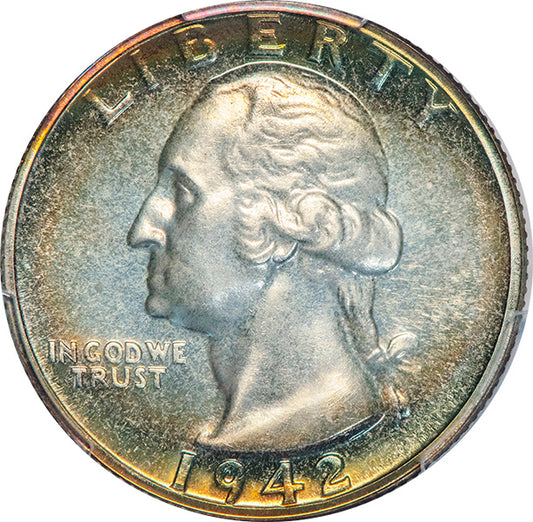(5981) 1942 25C PCGS PR68 Washington obverse