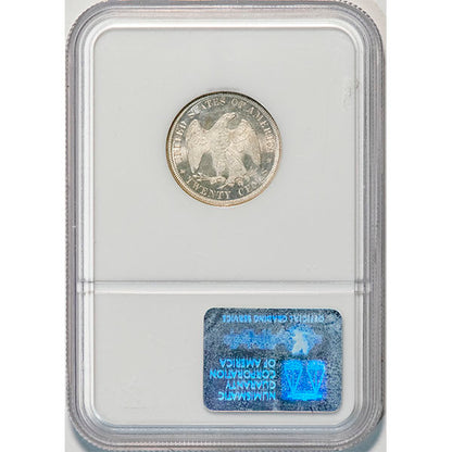 (5296) 1875 20C NGC MS67 Seated Liberty reverse slab
