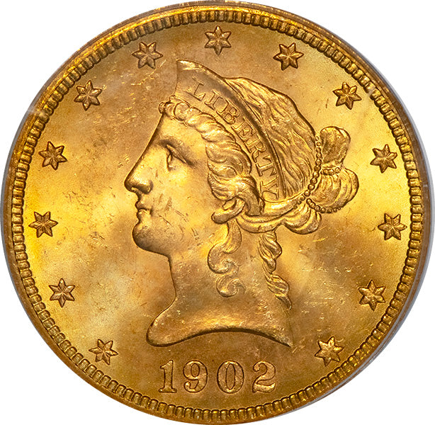 (8751) 1902-S $10 PCGS MS64 CAC Liberty obverse