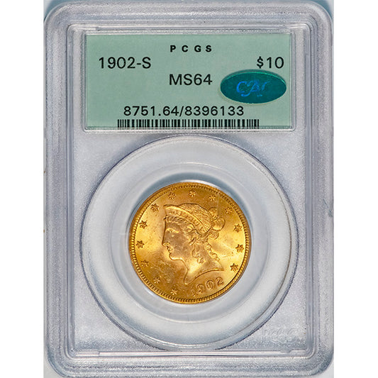 (8751) 1902-S $10 PCGS MS64 CAC Liberty slab
