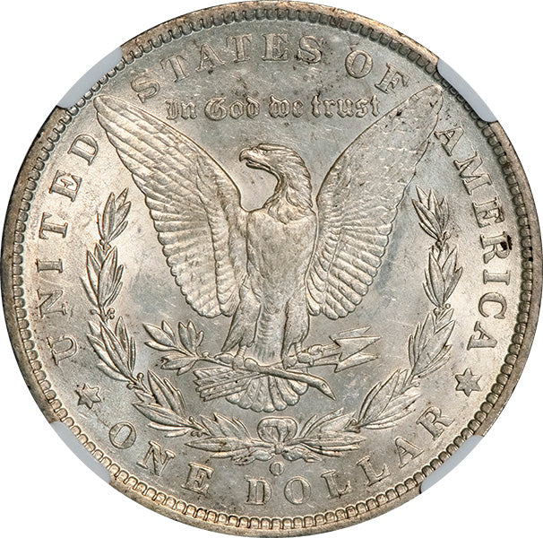 (7168) 1886-O $1 NGC AU58 CAC Morgan reverse