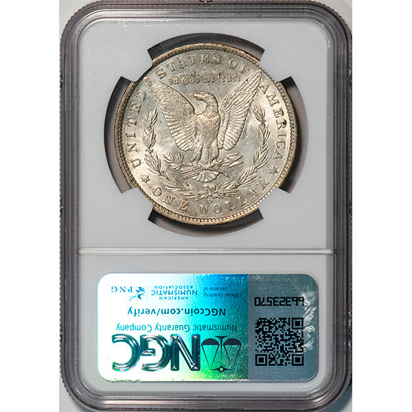 (7168) 1886-O $1 NGC AU58 CAC Morgan reverse slab