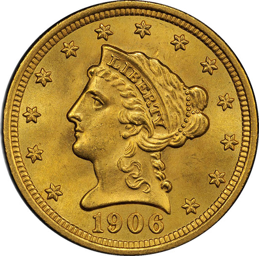 (7858) 1906 $2.50 PCGS MS65+ CAC Liberty obverse