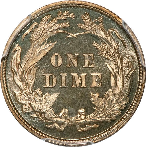 (4805) 1893 10C PCGS PR66+CAM Barber reverse