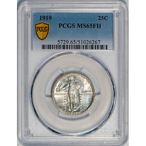 (5729) 1919 25C PCGS MS65FH SLQ slab