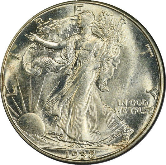 (6605) 1938-D 50C PCGS MS66 Walker obverse