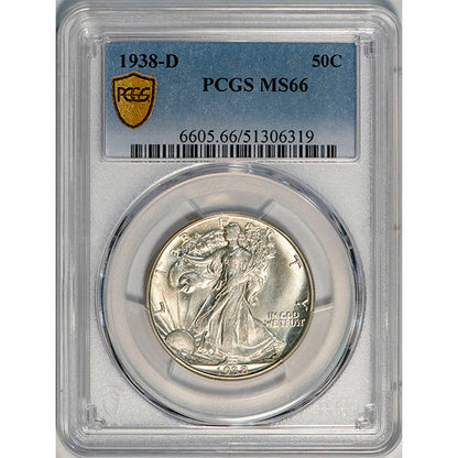 (6605) 1938-D 50C PCGS MS66 Walker slab