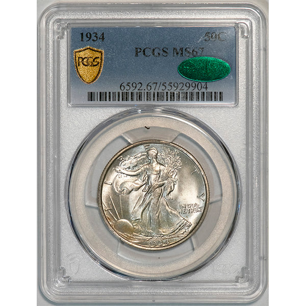 (6592) 1934 50C PCGS MS67 CAC