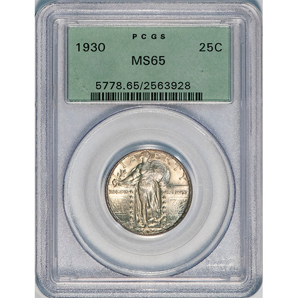 (5778) 1930 25C PCGS MS65 SLQ slab