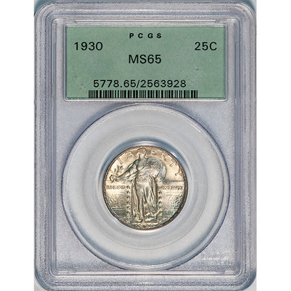 (5778) 1930 25C PCGS MS65 SLQ slab