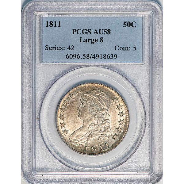 (6096) 1811 50C PCGS AU58 Bust Half slab
