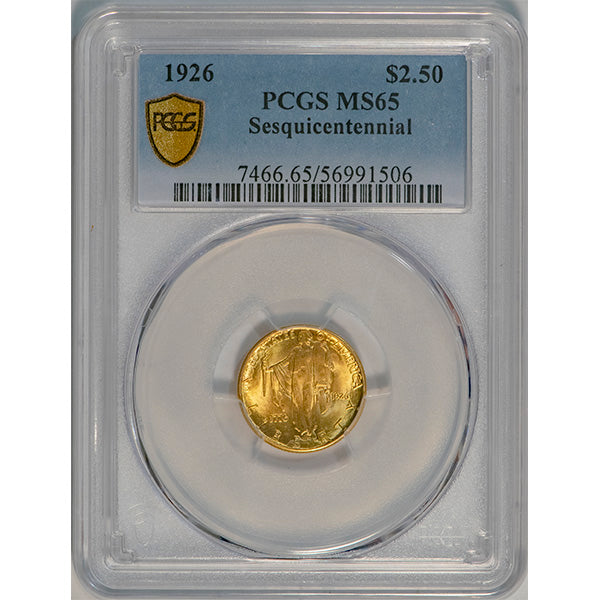 (7466) 1926 $2.50 PCGS MS65 Sesquicentennial slab