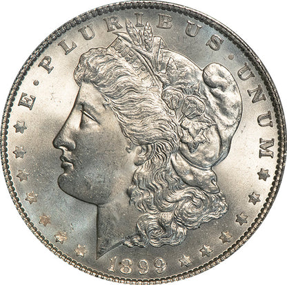 (7258) 1899 S$1 PCGS MS65 CAC Morgan obverse