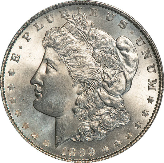 (7258) 1899 S$1 PCGS MS65 CAC Morgan obverse