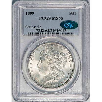 (7258) 1899 S$1 PCGS MS65 CAC Morgan slab