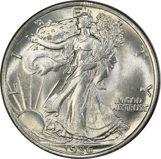 (6598) 1936 50C PCGS MS66 Walker obverse