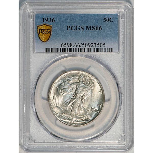 (6598) 1936 50C PCGS MS66 Walker slab