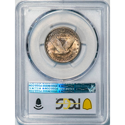 (5761) 1927 25C PCGS MS64FH SLQ reverse slab