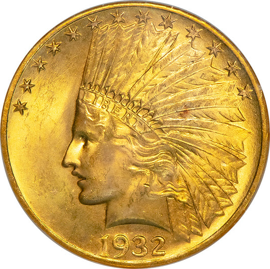 (8884) 1932 $10 NGC MS65 CAC Indian obverse