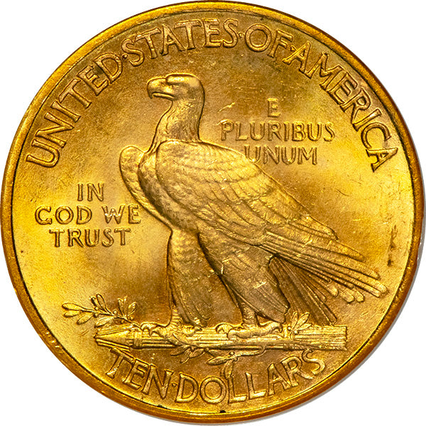 (8884) 1932 $10 NGC MS65 CAC Indian reverse