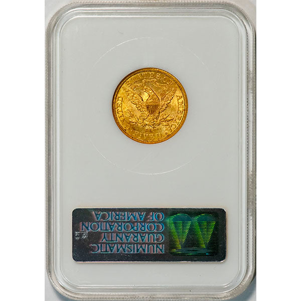 (8378) 1891-CC $5 NGC MS60 CAC Liberty reverse slab