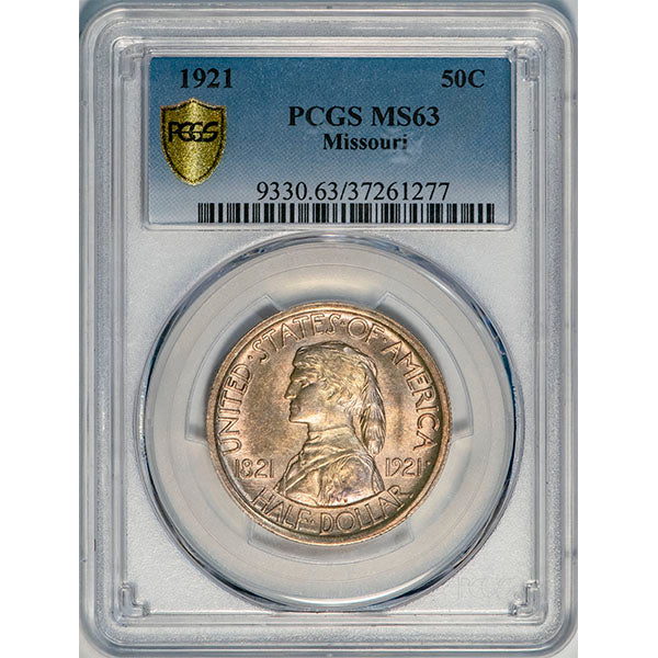 (9330) 1921 50C PCGS MS63 Missouri slab