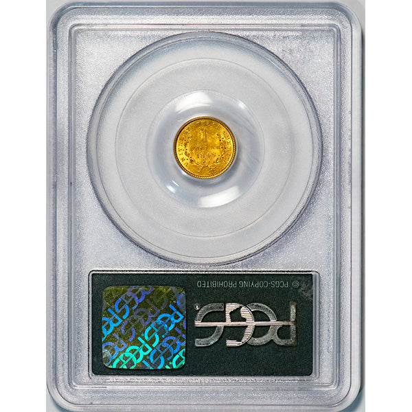 (7502) 1849 G$1 PCGS MS62 Gold Dollar reverse slab