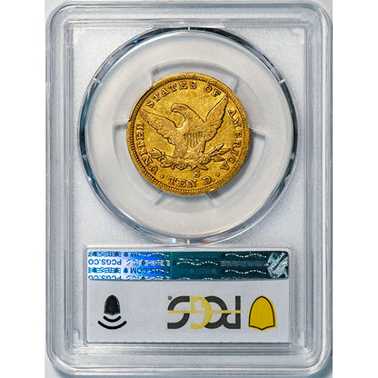 (8643) 1865-S $10 PCGS VF20 865/Inverted 186 reverse slab