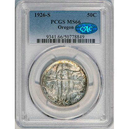 (9341) 1926-S 50C PCGS MS66 CAC Oregon slab