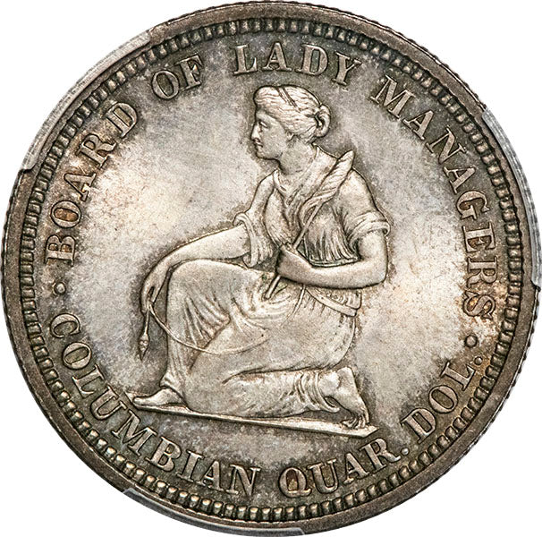 (9220) 1893 25C PCGS MS64 CAC Isabella reverse