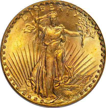 (9186) 1927 $20 PCGS MS65 Saint obverse