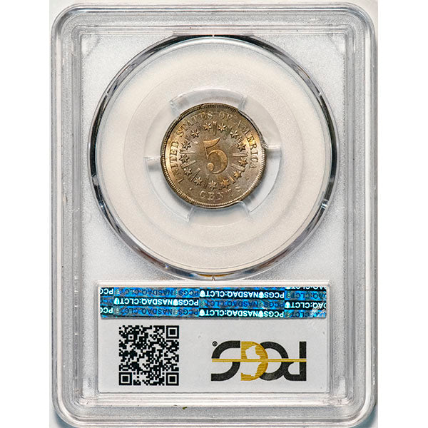 (3791) 1866/1866 5C PCGS MS64 Rays reverse slab