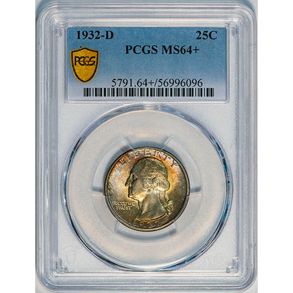 (5791) 1932-D 25C PCGS MS64+ Washington slab