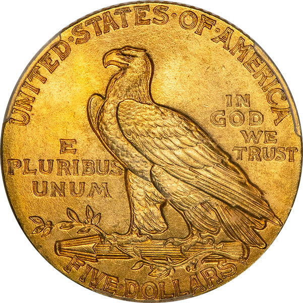 (8513) 1909 $5 PCGS MS65+ CAC Indian reverse