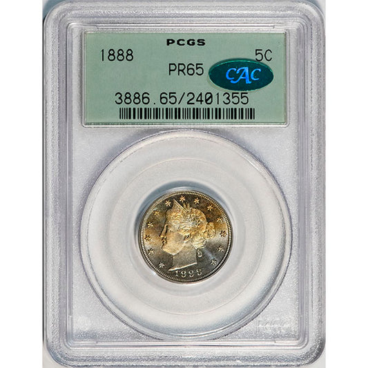 (3886) 1888 5C PCGS PR65 CAC Liberty slab