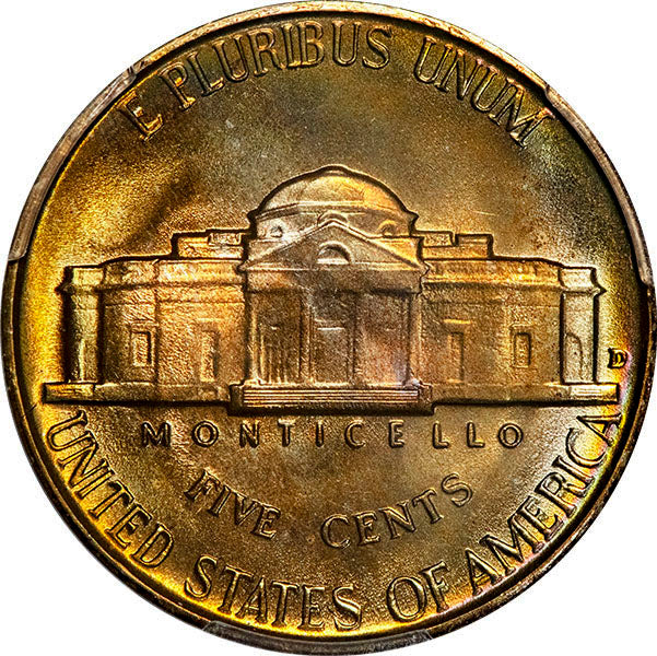 (4100) 1942-D 5C PCGS MS67+FS Jefferson reverse