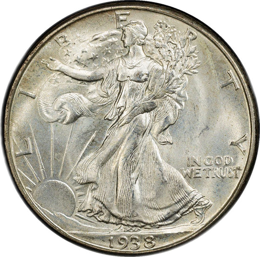 (6605) 1938-D 50C PCGS MS66 CAC Walker obverse