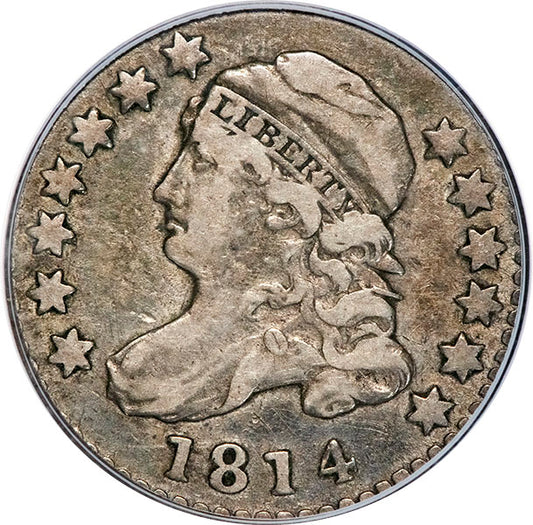 (4490) 1814 10C PCGS VF25 CAC States Of obverse