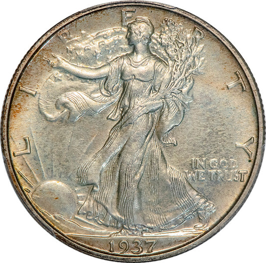 (6637) 1937 50C PCGS PR65 CAC Walker obverse