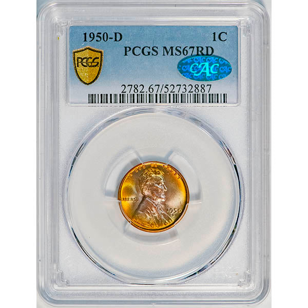 (2782) 1950-D 1C PCGS MS67RD CAC