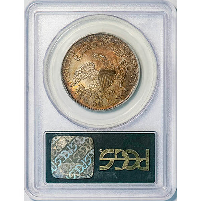(6156) 1830 50C PCGS AU58 CAC Bust Half reverse slab