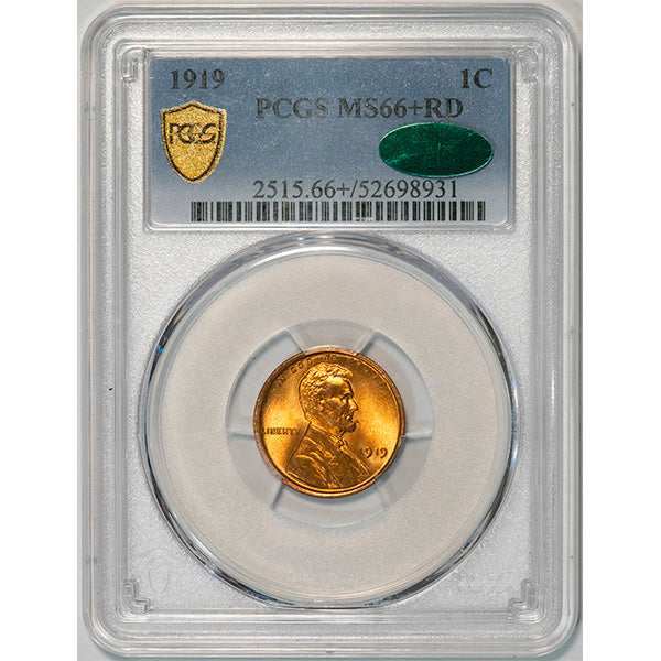 1919 1C PCGS MS66+RD CAC