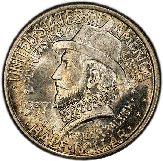 (9367) 1937 50C Roanoke PCGS MS67 CAC