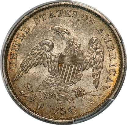 (5353) 1834 25C PCGS MS62 CAC