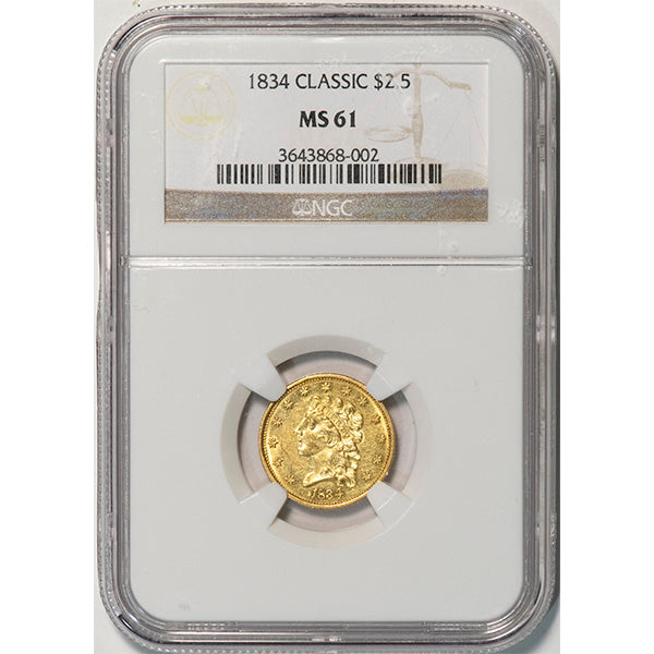 (7692) 1834 $2.50 NGC MS61